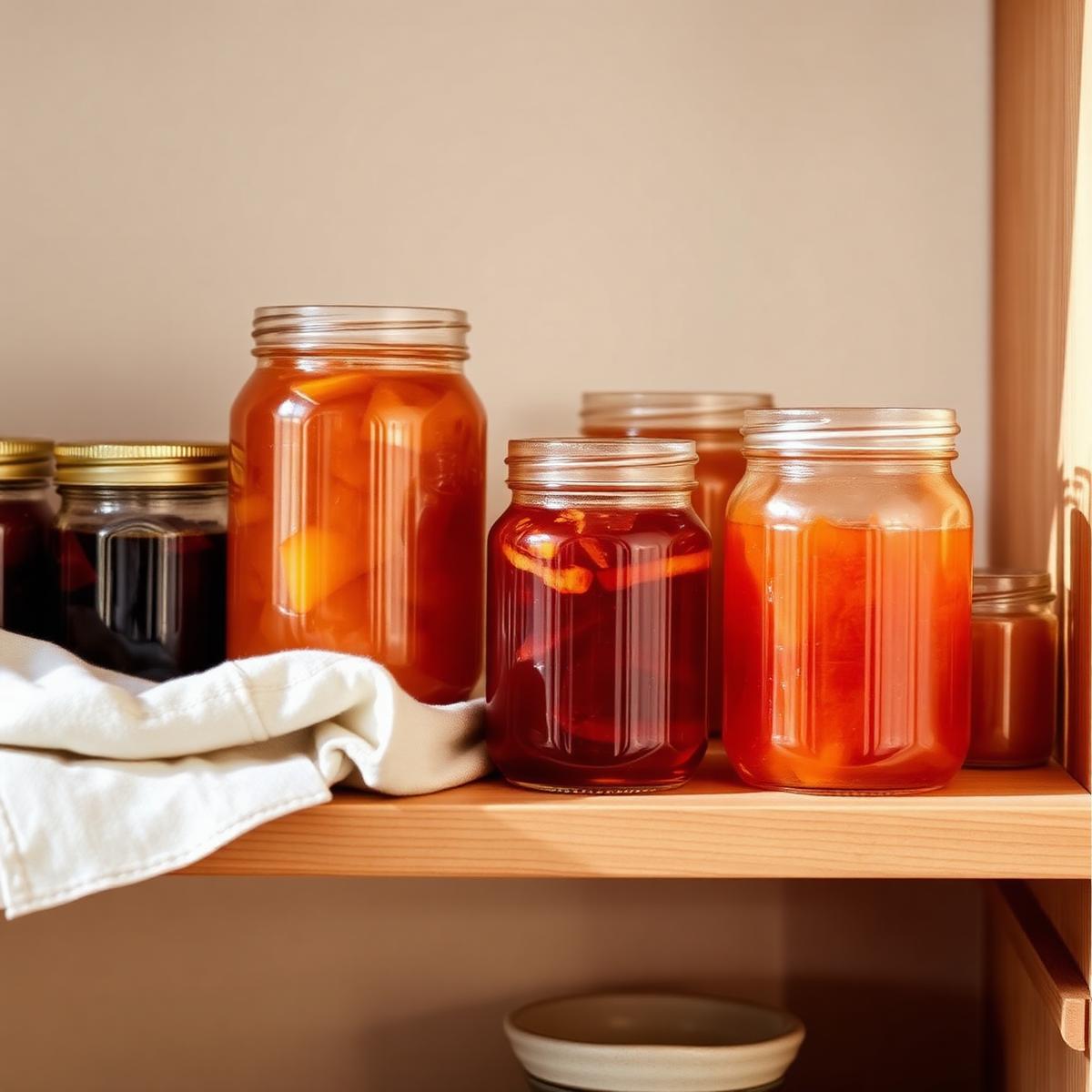 Glass jars of preserves